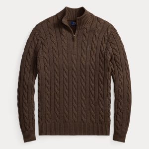 ralph lauren cable sweater brown color