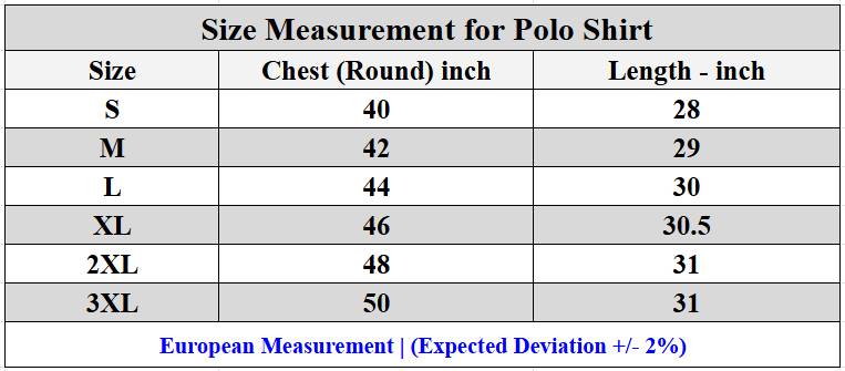 Ralph Lauren Polo shirt Measurement - RL Polo